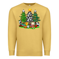 Antique Gold Christmas With Soccer Trees Premium Sweatshirt - BundleAndBundleShop