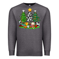 Charcoal Heather Christmas With Soccer Trees Premium Sweatshirt - BundleAndBundleShop