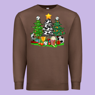 Christmas With Soccer Trees Premium Sweatshirt Designed By Bundleandbundleshop