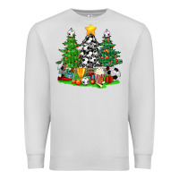 Dove Grey Christmas With Soccer Trees Premium Sweatshirt - BundleAndBundleShop