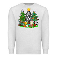 Oatmeal Heather Christmas With Soccer Trees Premium Sweatshirt - BundleAndBundleShop