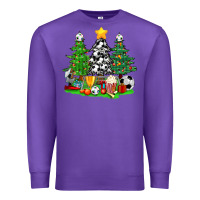 Purple Christmas With Soccer Trees Premium Sweatshirt - BundleAndBundleShop