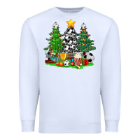 White Christmas With Soccer Trees Premium Sweatshirt - BundleAndBundleShop