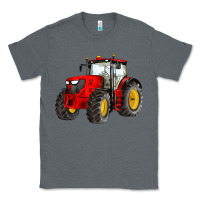 Charcoal Heather western farm tractor red Classic Tee - Artiststas