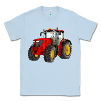 Dusty Blue western farm tractor red Classic Tee - Artiststas