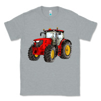 Heather Grey western farm tractor red Classic Tee - Artiststas