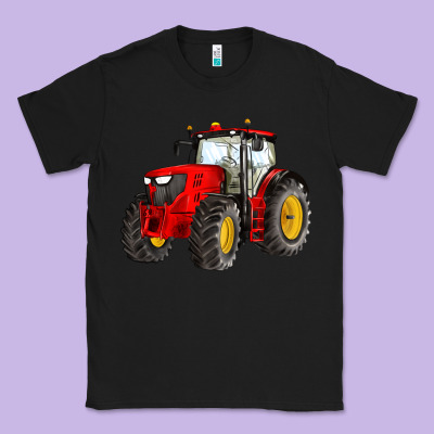 Western Farm Tractor Red Classic Tee Designed By Artiststas