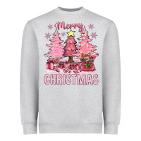 Heather Grey pink merry christmas bbs Heavyweight Sweatshirt - BundleAndBundleShop