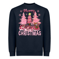 Navy pink merry christmas bbs Heavyweight Sweatshirt - BundleAndBundleShop