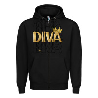 Black diva Zipper Hoodie - MaliasSmallBusiness