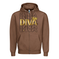 Chestnut diva Zipper Hoodie - MaliasSmallBusiness