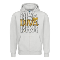 Dove Grey diva Zipper Hoodie - MaliasSmallBusiness