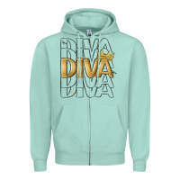 Seafoam diva Zipper Hoodie - MaliasSmallBusiness
