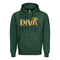 Sports Green diva Zipper Hoodie - MaliasSmallBusiness