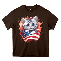 Chocolate Brown cat6 Heavy Core Tee - Unal Design