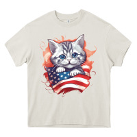 Cream cat6 Heavy Core Tee - Unal Design