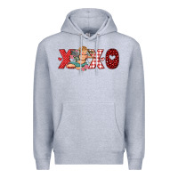 Heather Grey xoxo cupid Premium Hoodie - RanaPortraitStore