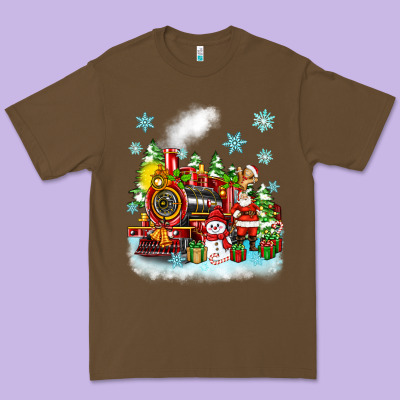 Christmas Polar Express Santa Premium Tee Designed By Zillion Design Studio
