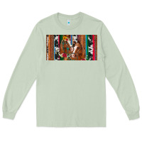 Matcha western horses gemstone horse cowhide leopard floral background licens Long Sleeve Tee - Artiststas