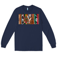 Navy western horses gemstone horse cowhide leopard floral background licens Long Sleeve Tee - Artiststas