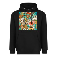 Black western indian coffee cups with aztec seamless pattern bbs Heavyweight Hoodie - BundleAndBundleShop