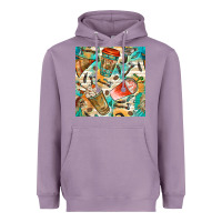 Lavender western indian coffee cups with aztec seamless pattern bbs Heavyweight Hoodie - BundleAndBundleShop