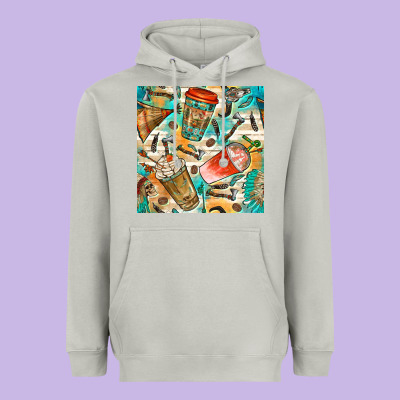 Western Indian Coffee Cups With Aztec Seamless Pattern Bbs Heavyweight Hoodie Designed By Bundleandbundleshop