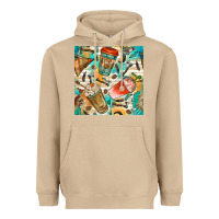 Mushroom western indian coffee cups with aztec seamless pattern bbs Heavyweight Hoodie - BundleAndBundleShop