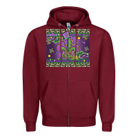 Burgundy mardi gras fleur de lis Zipper Hoodie - MaliasSmallBusiness