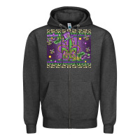 Charcoal Heather mardi gras fleur de lis Zipper Hoodie - MaliasSmallBusiness