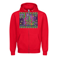 Red mardi gras fleur de lis Zipper Hoodie - MaliasSmallBusiness