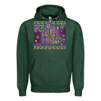 Sports Green mardi gras fleur de lis Zipper Hoodie - MaliasSmallBusiness