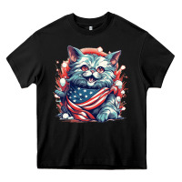 Black cat7 Heavy Core Tee - Unal Design