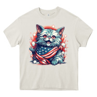 Cream cat7 Heavy Core Tee - Unal Design