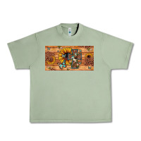 Oil Green leopard cross butterfly sunflower Urban Heavy Tee - JahusDesignShop