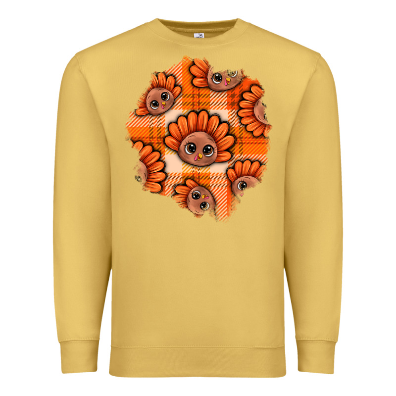 Thanksgiving Turkey With Tartan Patch Premium Sweatshirt by BundleAndBundleShop | Teevron