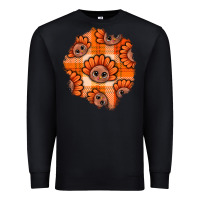 Black Thanksgiving Turkey With Tartan Patch Premium Sweatshirt - BundleAndBundleShop