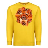 Lemon Thanksgiving Turkey With Tartan Patch Premium Sweatshirt - BundleAndBundleShop