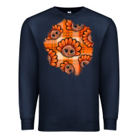 Navy Thanksgiving Turkey With Tartan Patch Premium Sweatshirt - BundleAndBundleShop