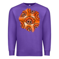 Purple Thanksgiving Turkey With Tartan Patch Premium Sweatshirt - BundleAndBundleShop