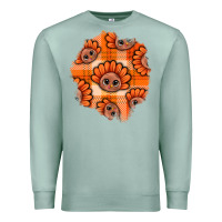 Seafoam Thanksgiving Turkey With Tartan Patch Premium Sweatshirt - BundleAndBundleShop