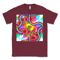 Burgundy tie dye floral seamless pattern Classic Tee - BundleAndBundleShop