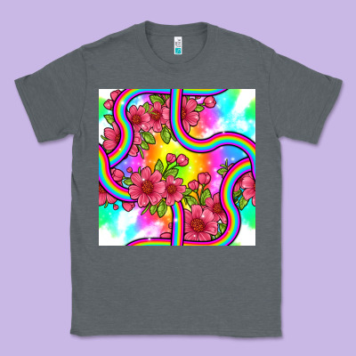 Tie Dye Floral Seamless Pattern Classic Tee Designed By Bundleandbundleshop