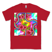 Red tie dye floral seamless pattern Classic Tee - BundleAndBundleShop