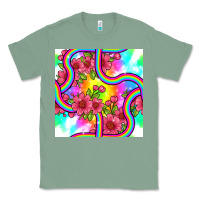 Sage tie dye floral seamless pattern Classic Tee - BundleAndBundleShop