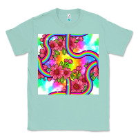 Seafoam tie dye floral seamless pattern Classic Tee - BundleAndBundleShop