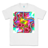 White tie dye floral seamless pattern Classic Tee - BundleAndBundleShop
