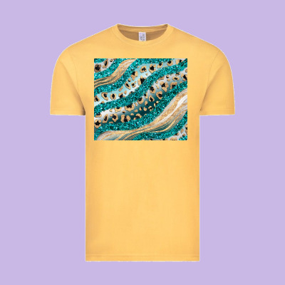 Turquoise Glitter Vintage Tee Designed By Jahusdesignshop