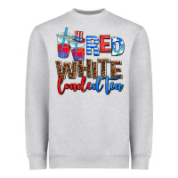 Heather Grey red whıte loaded tea Heavyweight Sweatshirt - AdoDesignShop
