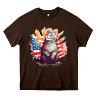 Chocolate Brown cat8 Heavy Core Tee - Unal Design